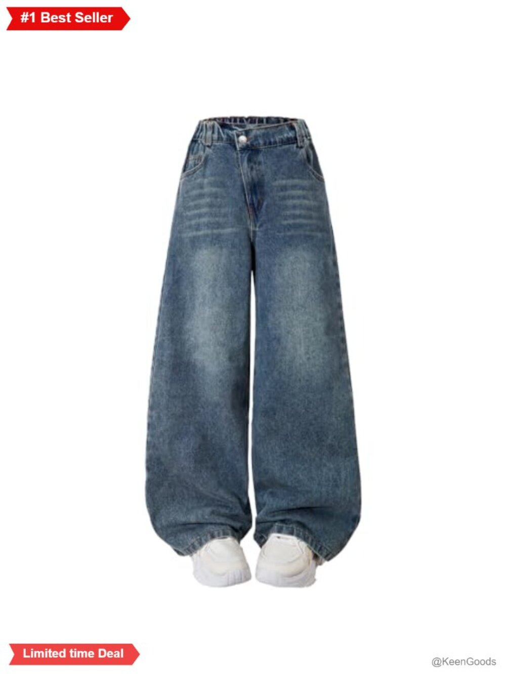 Tween Girls Wide Leg Jeans Baggy Denim Pants Five Pockets